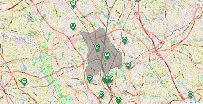 埼玉県のモスバーガーの店舗地図