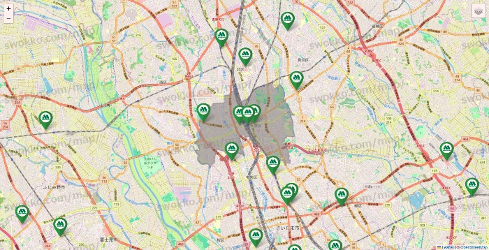 埼玉県のモスバーガーの店舗地図