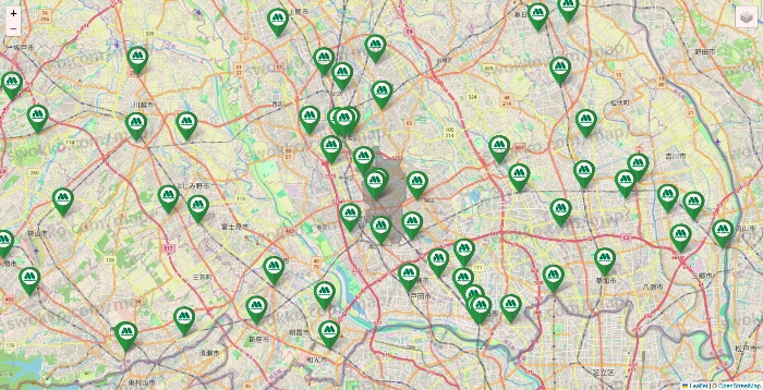 埼玉県のモスバーガーの店舗地図
