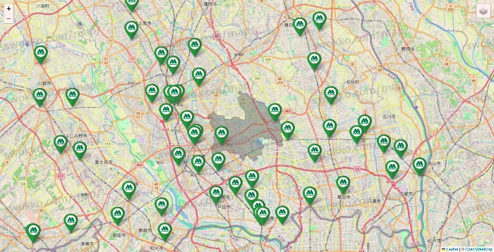 埼玉県のモスバーガーの店舗地図