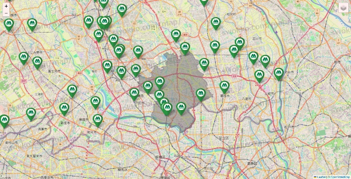 埼玉県のモスバーガーの店舗地図