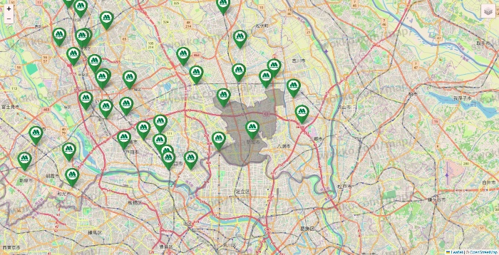 埼玉県のモスバーガーの店舗地図