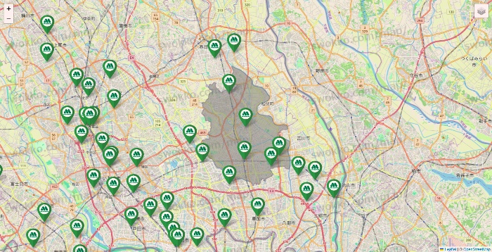 埼玉県のモスバーガーの店舗地図