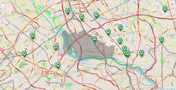 埼玉県のモスバーガーの店舗地図