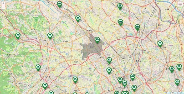埼玉県のモスバーガーの店舗地図
