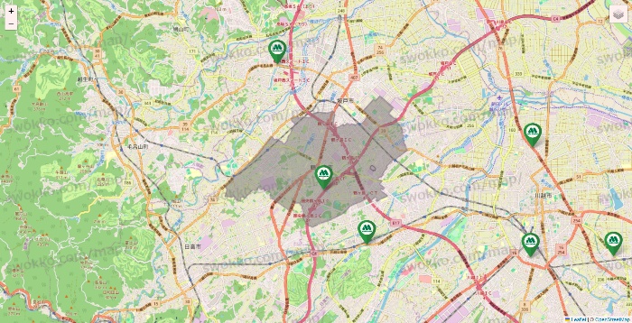埼玉県のモスバーガーの店舗地図