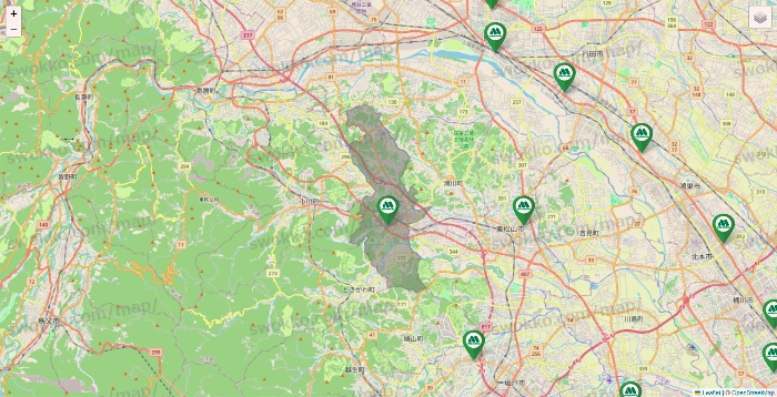 埼玉県のモスバーガーの店舗地図
