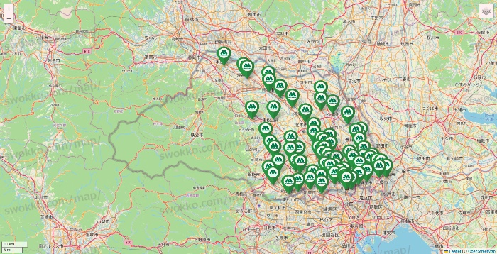 埼玉県のモスバーガーの店舗地図