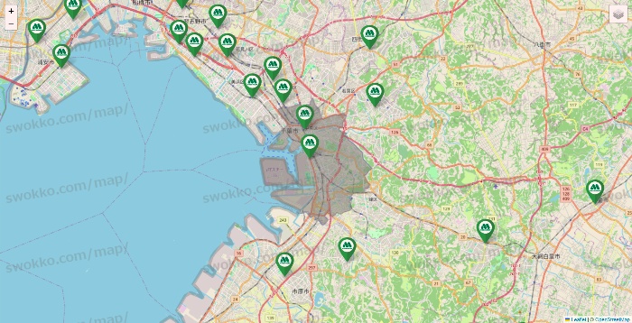 千葉県のモスバーガーの店舗地図