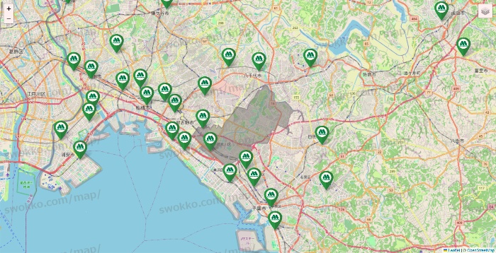 千葉県のモスバーガーの店舗地図