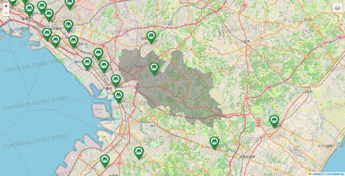 千葉県のモスバーガーの店舗地図