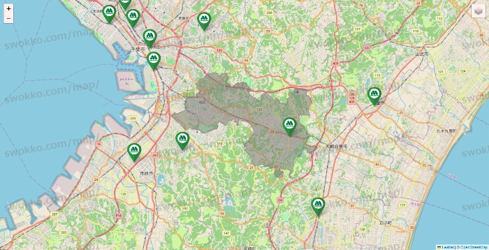 千葉県のモスバーガーの店舗地図