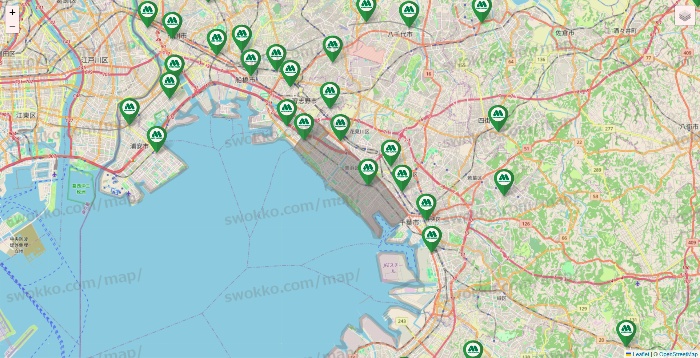 千葉県のモスバーガーの店舗地図