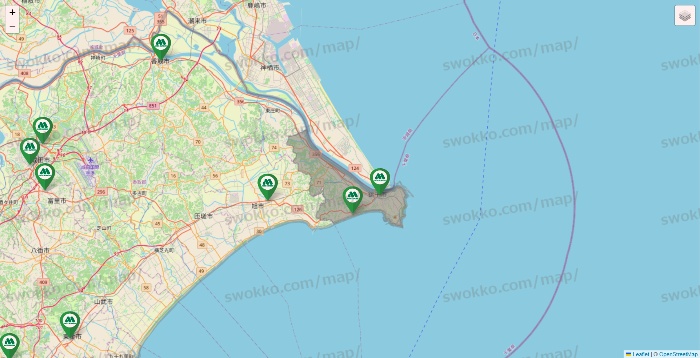 千葉県のモスバーガーの店舗地図