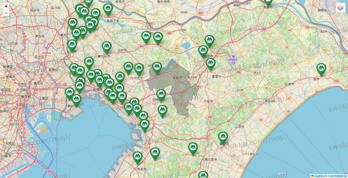 千葉県のモスバーガーの店舗地図