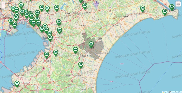 千葉県のモスバーガーの店舗地図