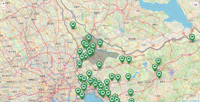 千葉県のモスバーガーの店舗地図