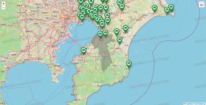 千葉県のモスバーガーの店舗地図
