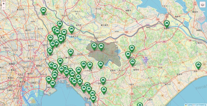千葉県のモスバーガーの店舗地図