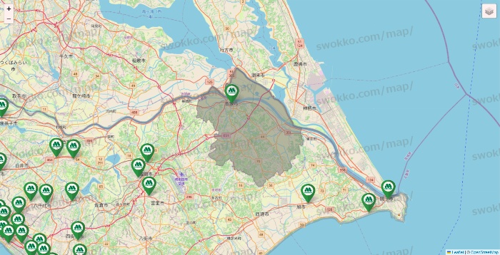 千葉県のモスバーガーの店舗地図