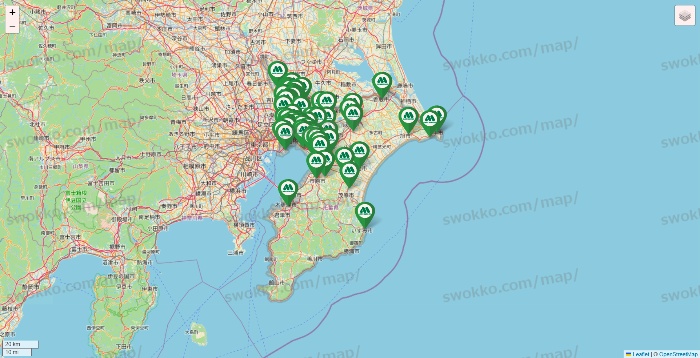千葉県のモスバーガーの店舗地図