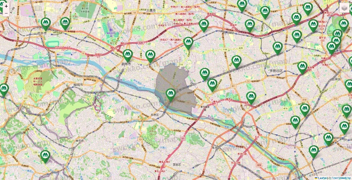 東京都のモスバーガーの店舗地図