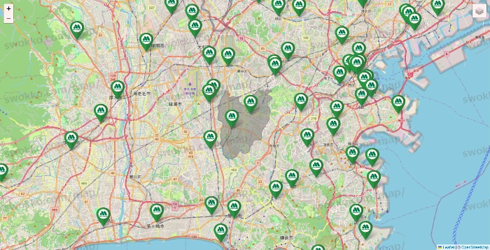 神奈川県のモスバーガーの店舗地図