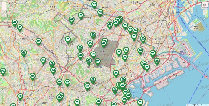神奈川県のモスバーガーの店舗地図