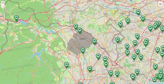 神奈川県のモスバーガーの店舗地図