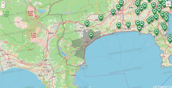 神奈川県のモスバーガーの店舗地図