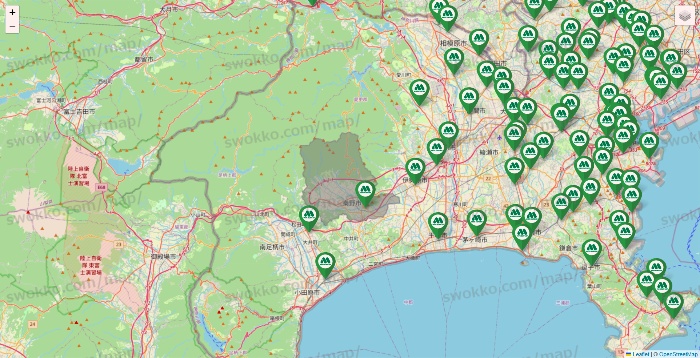 神奈川県のモスバーガーの店舗地図
