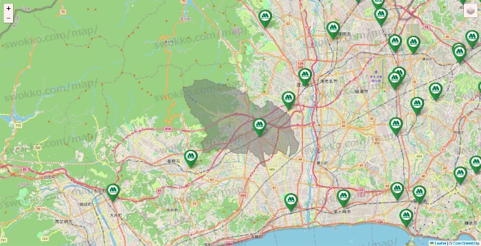 神奈川県のモスバーガーの店舗地図