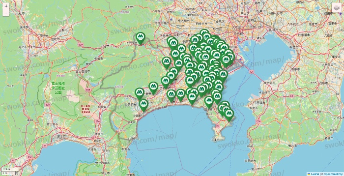 神奈川県のモスバーガーの店舗地図