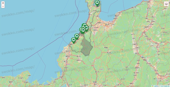 石川県のモスバーガーの店舗地図