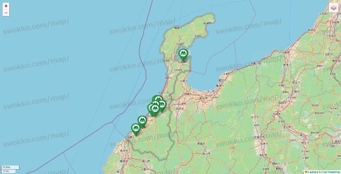 石川県のモスバーガーの店舗地図