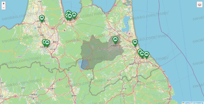 青森県のモスバーガーの店舗地図