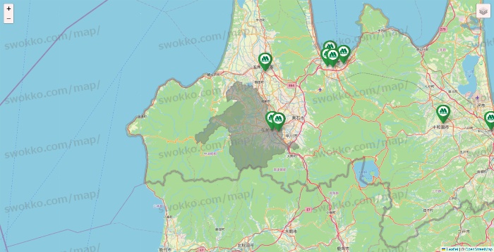 青森県のモスバーガーの店舗地図