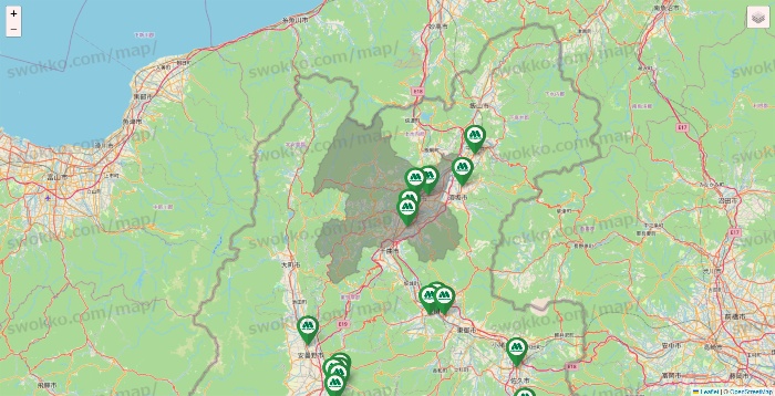 長野県のモスバーガーの店舗地図