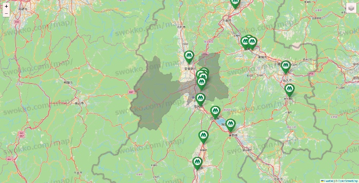 長野県のモスバーガーの店舗地図