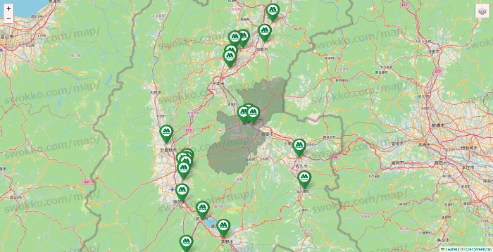 長野県のモスバーガーの店舗地図