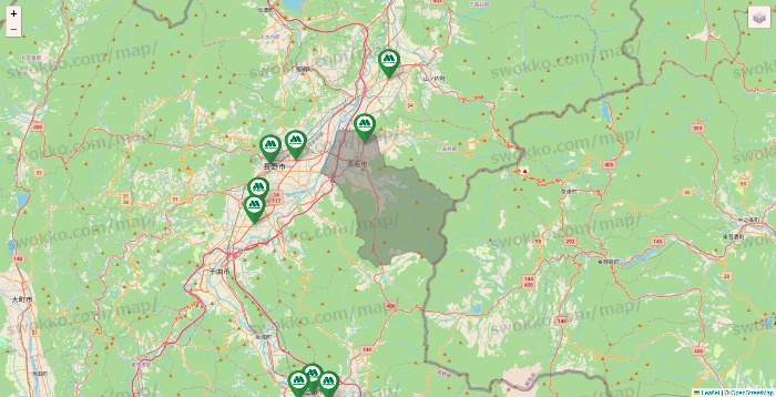 長野県のモスバーガーの店舗地図