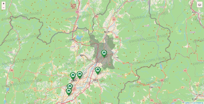 長野県のモスバーガーの店舗地図