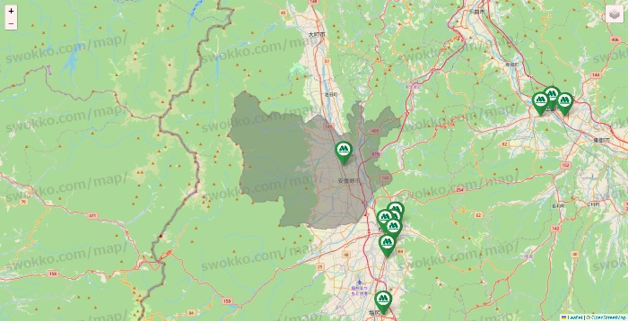 長野県のモスバーガーの店舗地図