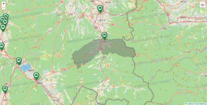 長野県のモスバーガーの店舗地図