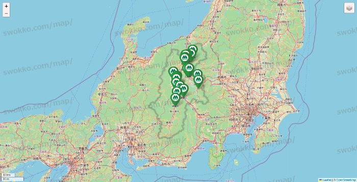 長野県のモスバーガーの店舗地図