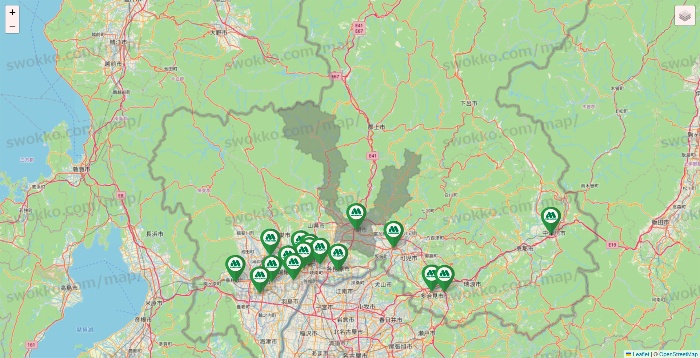 岐阜県のモスバーガーの店舗地図