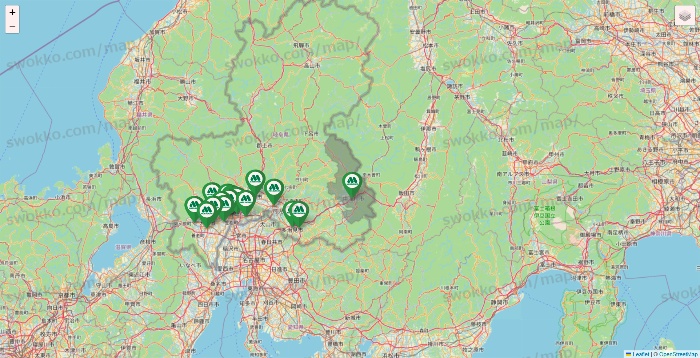 岐阜県のモスバーガーの店舗地図