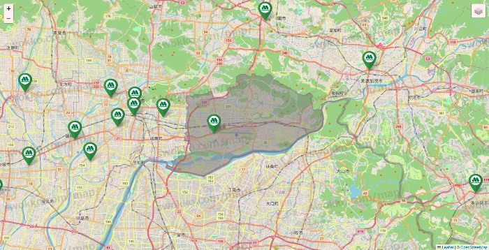 岐阜県のモスバーガーの店舗地図