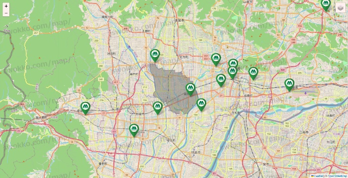 岐阜県のモスバーガーの店舗地図
