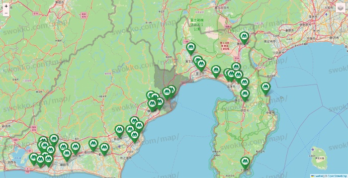 静岡県のモスバーガーの店舗地図